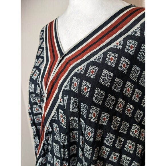 Hippie Laundry Tunic Top 2X Boho Beachy Navy Blue - Picture 5 of 10